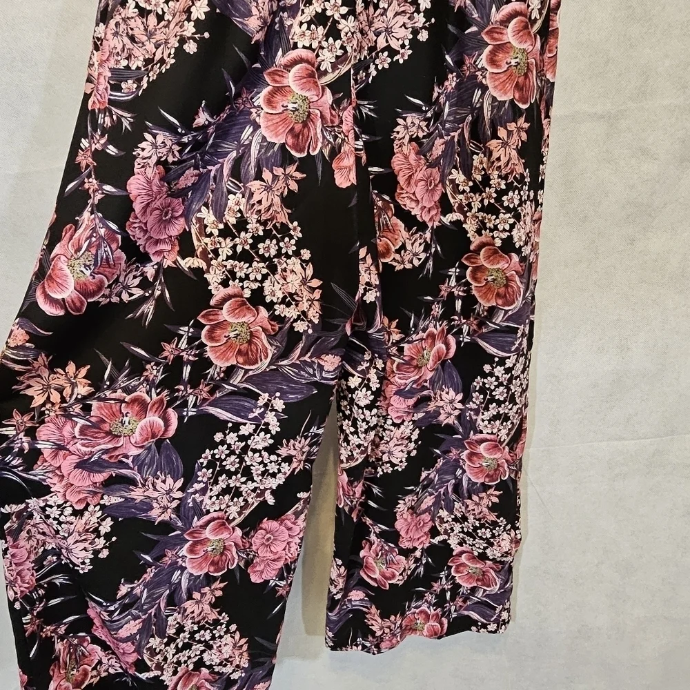 GB Kids 1 Piece Floral Wide Leg Pants Romper 100% Polyester  Size 10